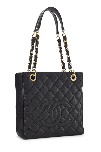 Chanel Black Quilted Caviar Petite Shopping Tote (PST) — photo 2