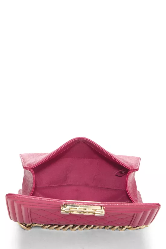 Pink Quilted Caviar Boy Bag Small, , large image number 5