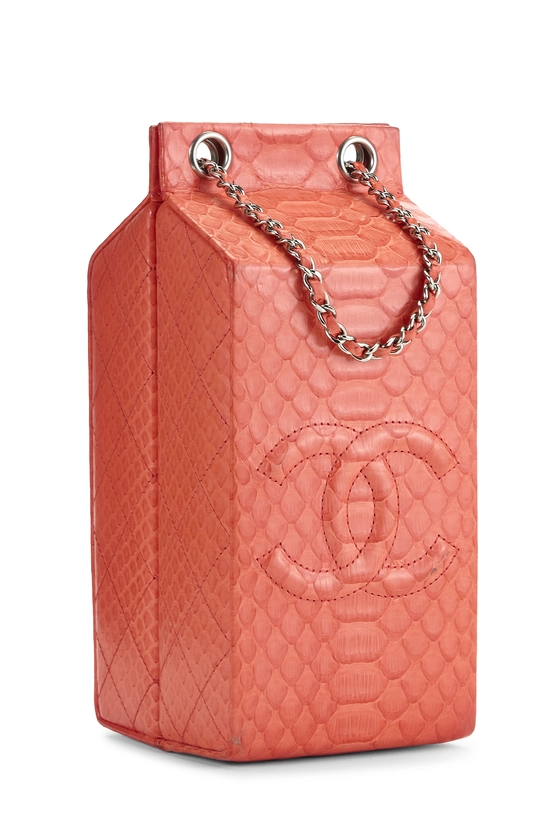 Orange Python Milk Carton Bag, , large image number 1
