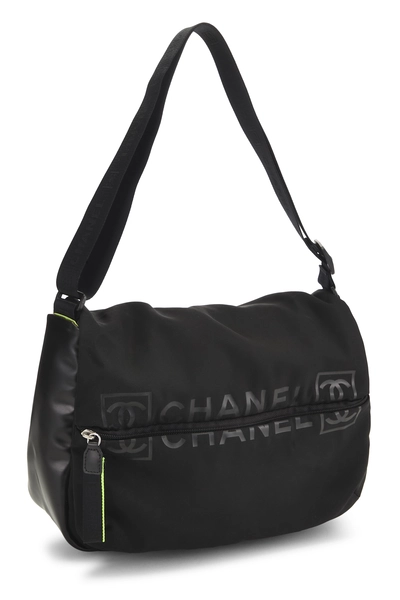 Black Nylon Sportline Messenger, , large