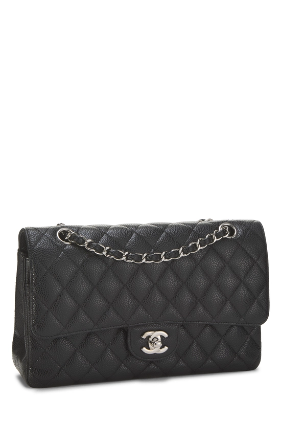 Black Quilted Caviar Classic Double Flap Medium, , large image number 1