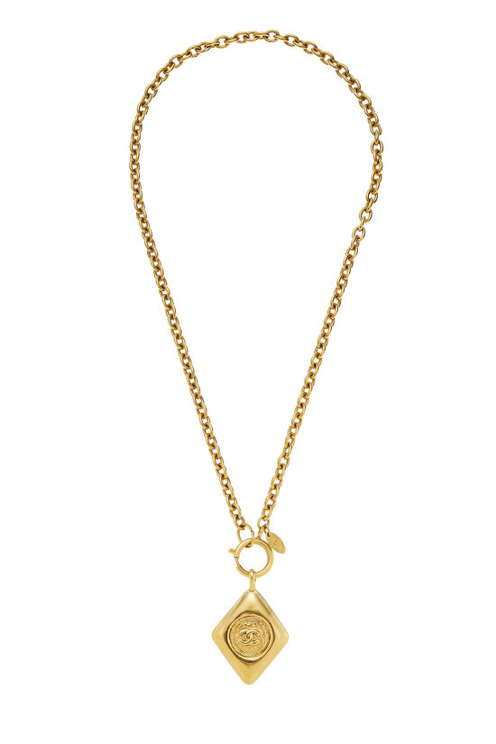 Gold 'CC' Diamond Necklace, , large image number 0
