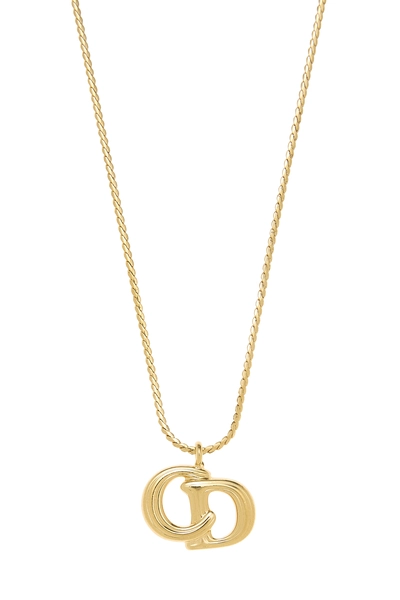 Gold 'CD' Necklace, , large