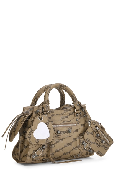 Brown Coated Canvas Neo Le Cagole Shoulder Bag XS, , large