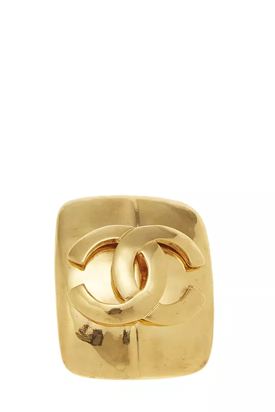 Gold 'CC' on Square Pin, , large image number 0