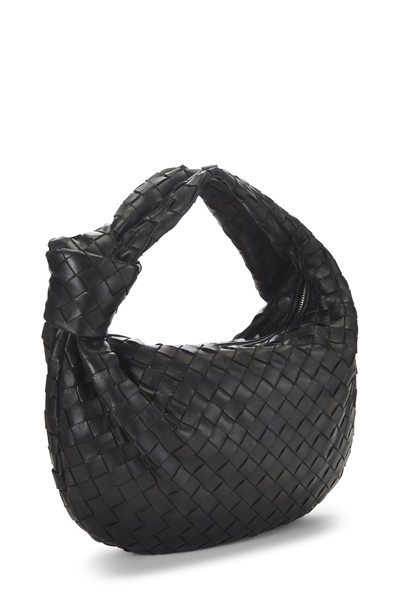 Black Intrecciato Leather Teen Jodie, , large