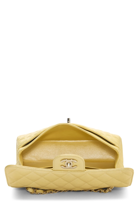 Iridescent Yellow Quilted Caviar Classic Double Flap Small, , large image number 5