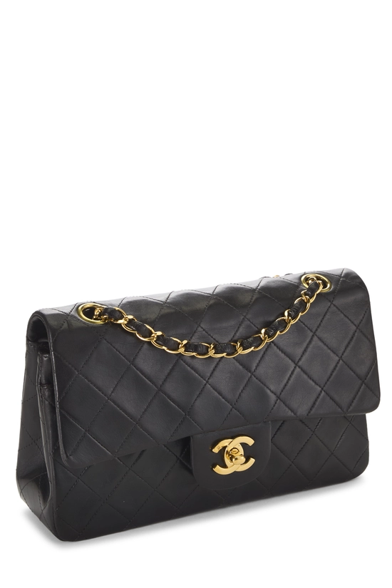 Black Quilted Lambskin Classic Double Flap Small, , large image number 1
