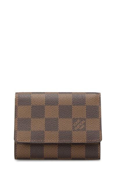 Damier Ebene Canvas Business Card Holder 