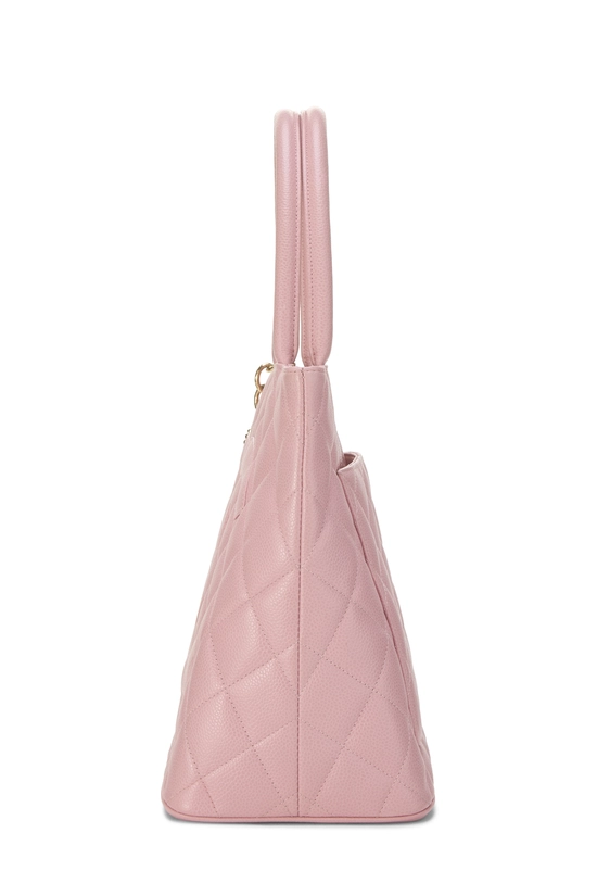Pink Quilted Caviar Medallion Tote, , large image number 2