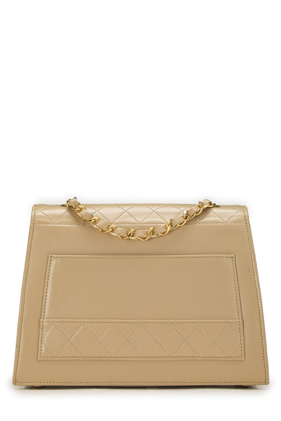 Beige Lambskin Trapezoid Bag, , large image number 3