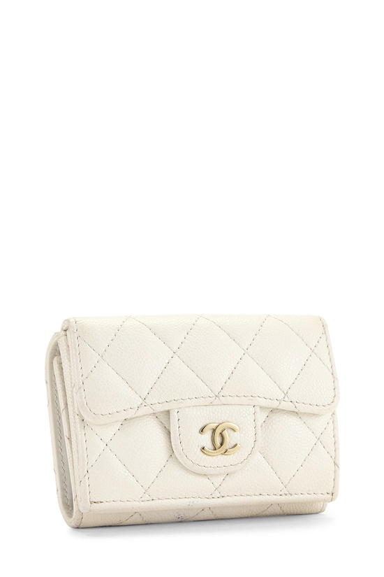 White Caviar Classic Flap Compact Wallet, , large image number 1