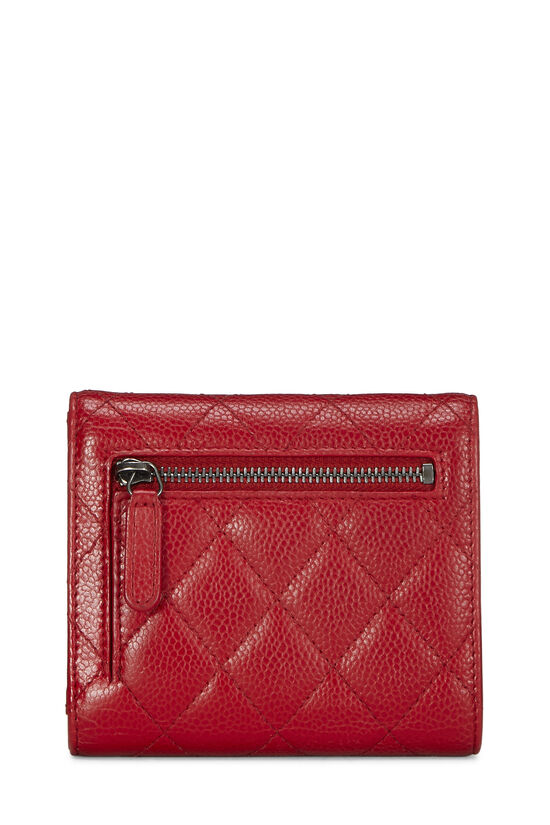 Red Quilted Caviar Classic Flap Wallet Small , , large image number 2