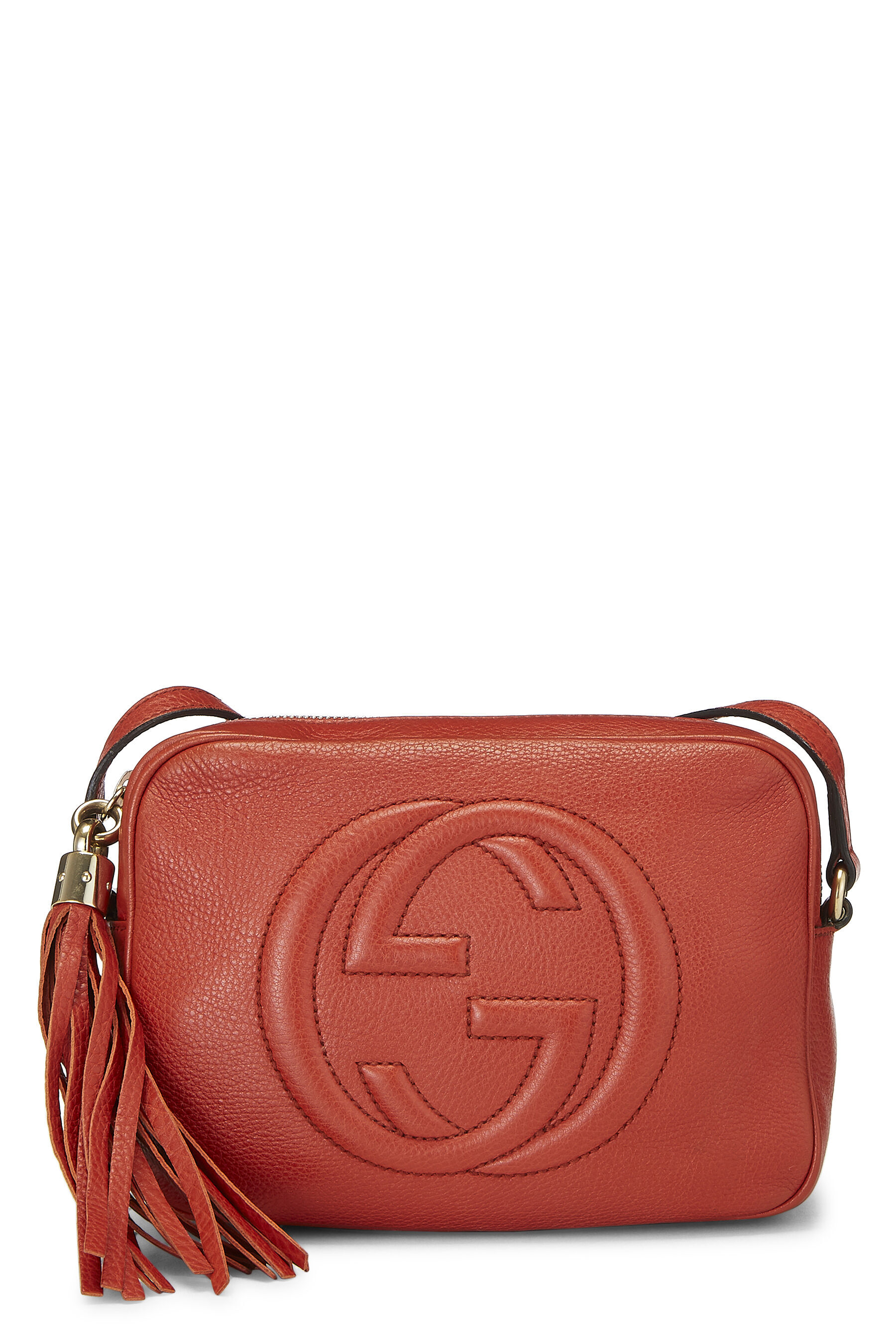 Globe-trotter leather crossbody bag Gucci Orange in Leather - 35851262