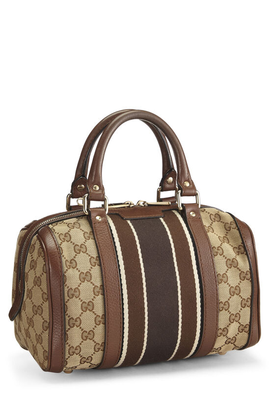 Brown Original GG Canvas Web Boston Handbag Small, , large image number 1