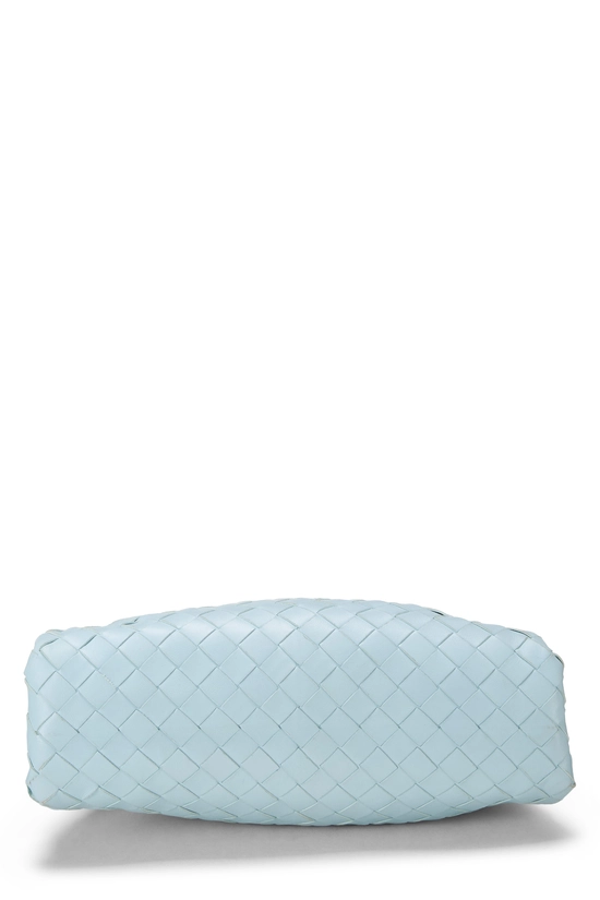 Blue Intrecciato Leather Teen Pouch, , large image number 4