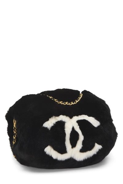 Black Lapin Fur Muff, , large