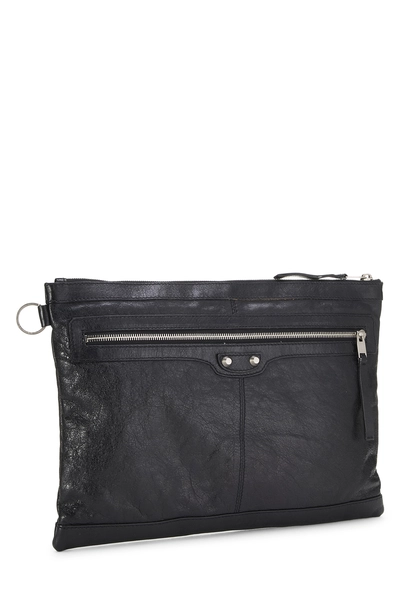 Black Agneau Clutch, , large