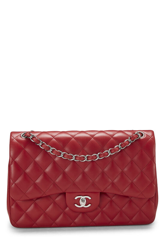 Red Quilted Lambskin New Classic Flap Jumbo, , large image number 0