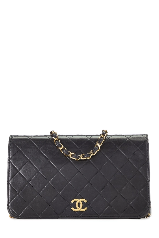 Black Quilted Lambskin Snap Full Flap Small, , large image number 0