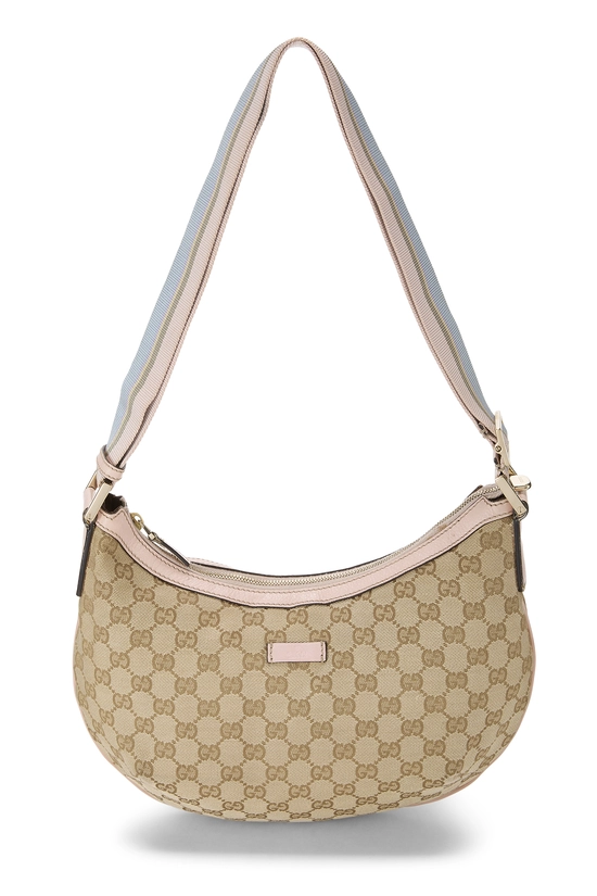 Pink Original GG Canvas Web Round Messenger Large, , large image number 0