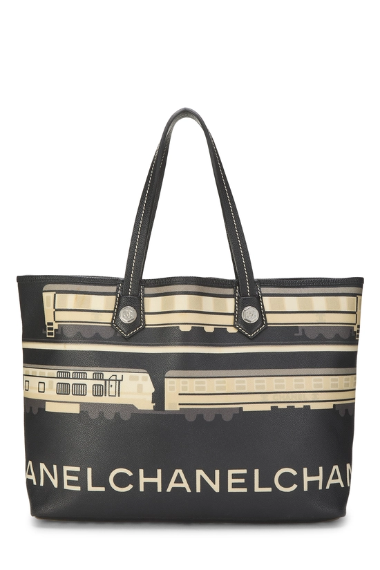 Black Coated Canvas 'CC' Le Train Tote, , large image number 0