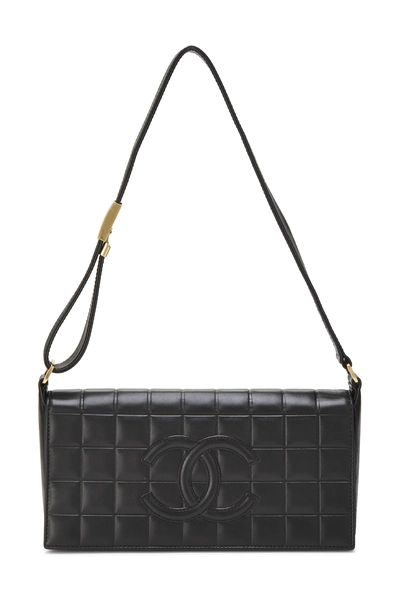 Chanel Black Lambskin Chocolate Bar Shoulder Bag