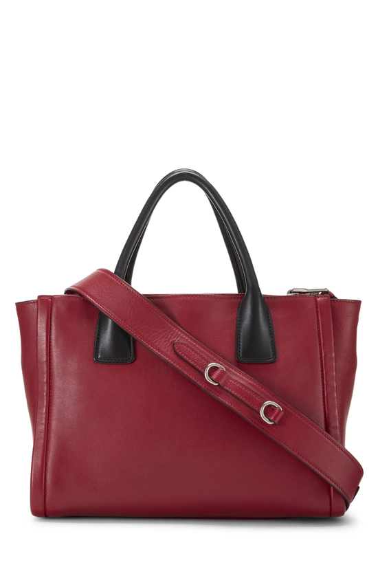 Red Calfskin Belted Concept Double Zip Tote, , large image number 3