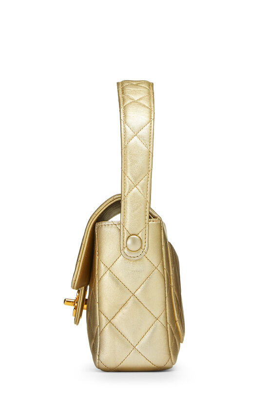 Gold Quilted Lambskin Handbag Mini, , large image number 2