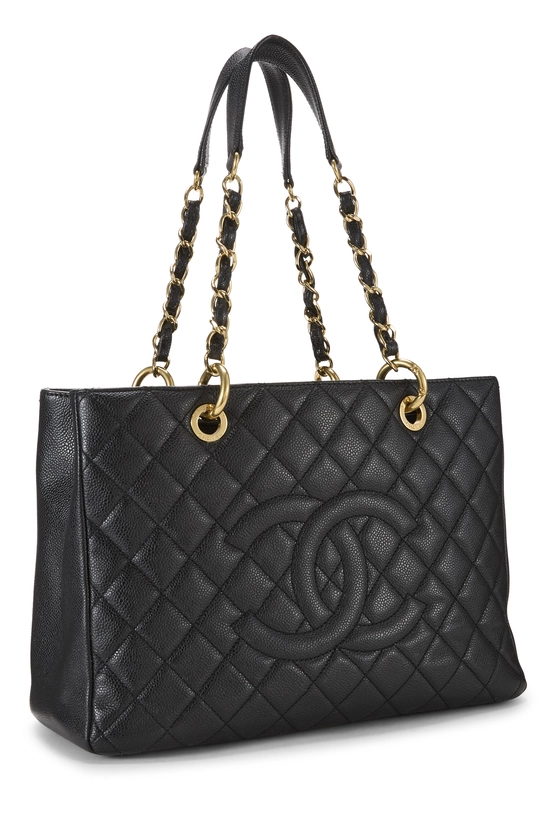 Black Quilted Caviar Grand Shopping Tote (GST), , large image number 1