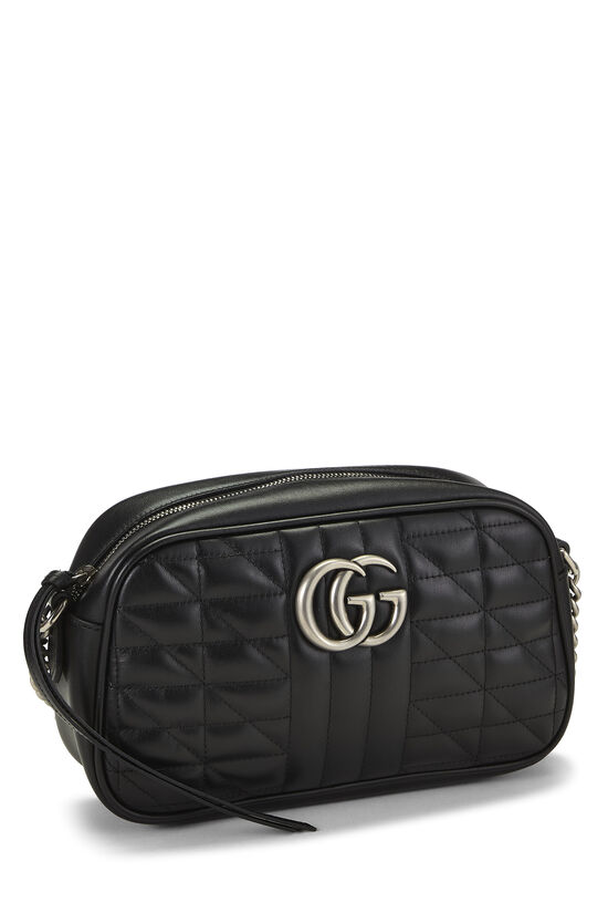 Black Leather GG Marmont Crossbody Bag, , large image number 1