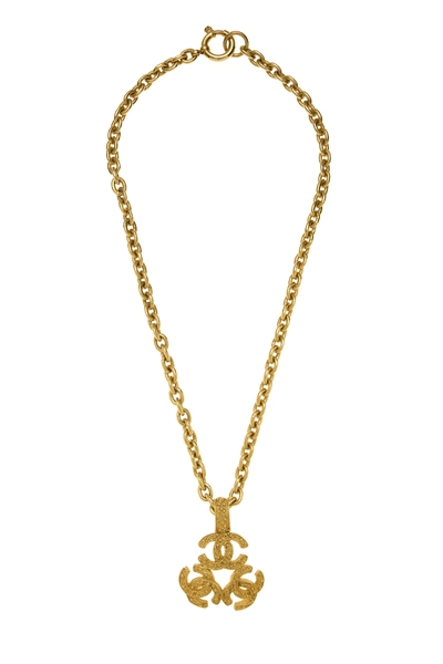Gold Triple 'CC' Necklace