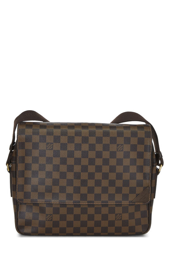 Louis Vuitton District messenger bag in ebene damier canvas and brown canvas
