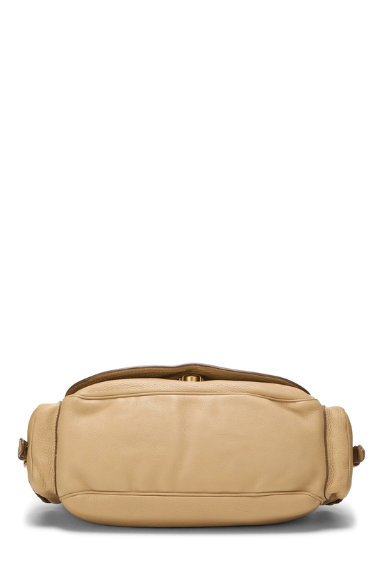 Beige Vitello Daino Side Pocket Hobo, , large image number 4