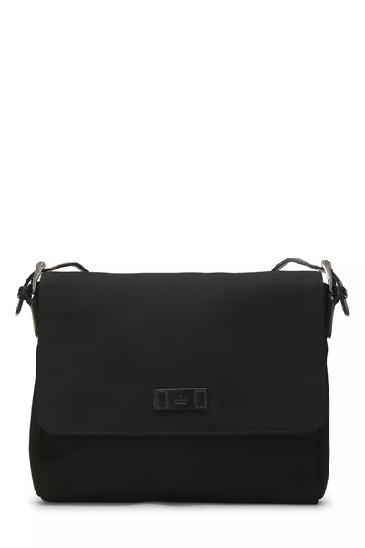 Black Techno Canvas Web Flap Messenger