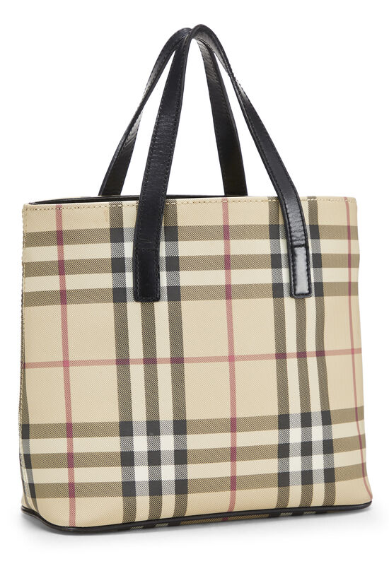 Burberry, Bags, Burberry Tote Shoulder Bag In Coated Canvas With Classic  Check Pattern