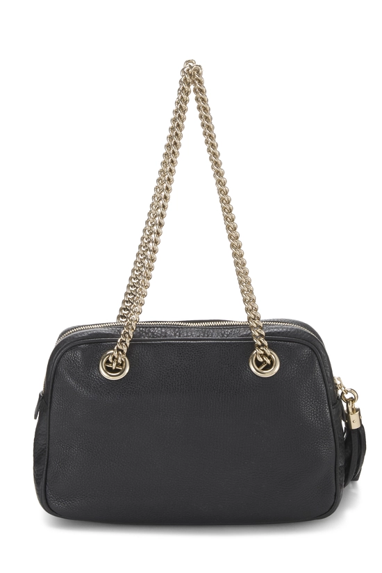Black Leather Soho Chain Shoulder Bag, , large image number 3