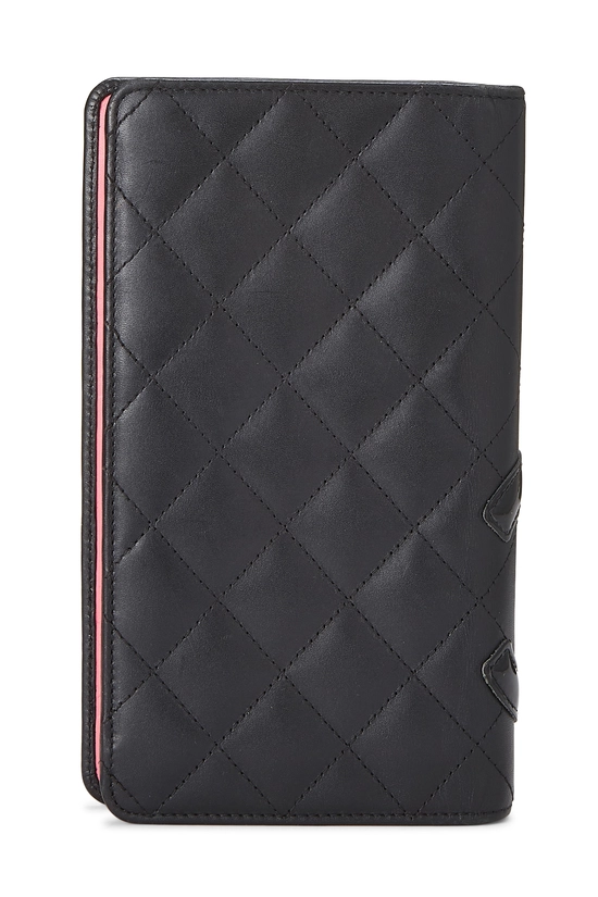 Black Quilted Calfskin Cambon Wallet, , large image number 2