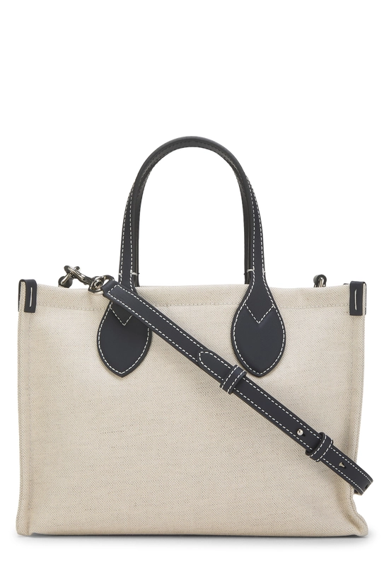 Beige & Navy Canvas Logo Tote Mini, , large image number 3