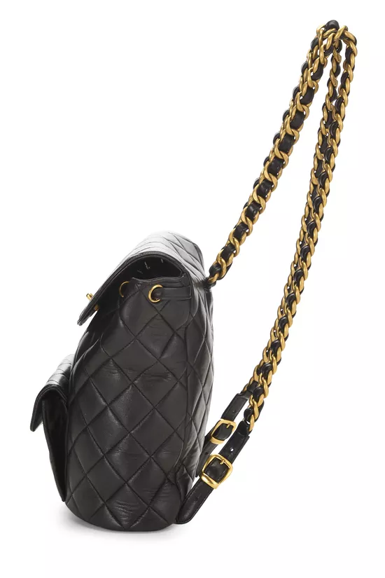 Black Quilted Lambskin 'CC' Classic Backpack Medium, , large image number 2