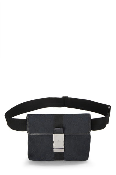 Black Original GG Canvas Buckle Flap Belt Bag Small