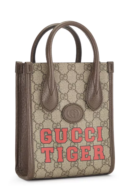 Brown GG Supreme Canvas Tiger Tote Mini, , large image number 2