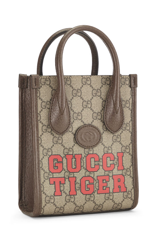 Brown GG Supreme Canvas Tiger Tote Mini, , large image number 2