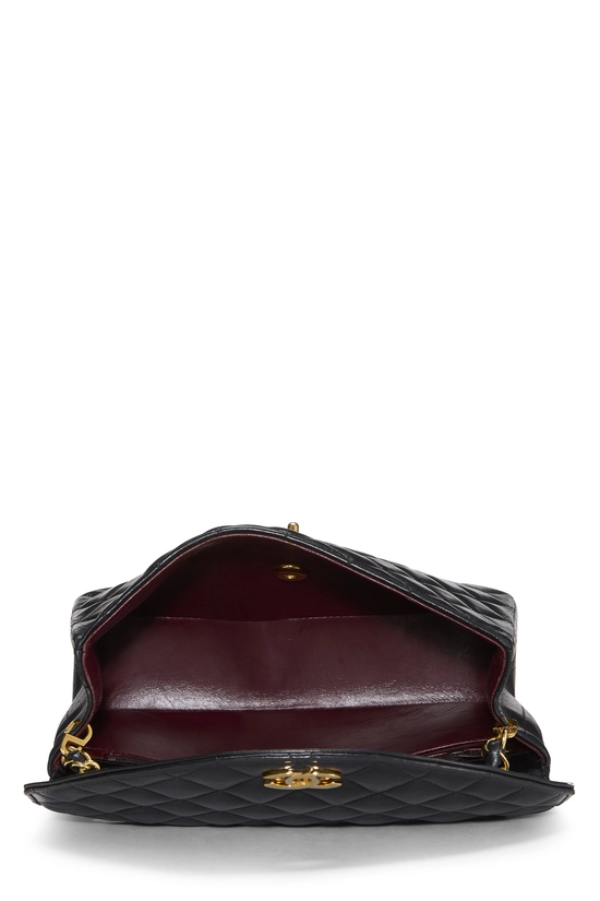 Black Quilted Lambskin Round Flap Small, , large image number 5