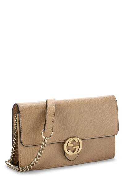 Gucci Beige Leather Interlocking Wallet On Chain (WOC) Small — photo 2