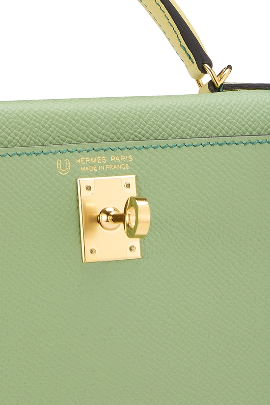 Vert Criquet, Lime Epsom Horseshoe Kelly Sellier 20 Mini NM, , large image number 6