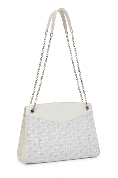 White Goyardine Canvas Rouette Structure PM, , large