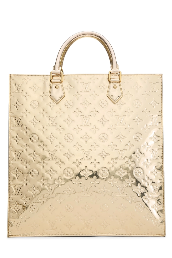 Gold Monogram Miroir Sac Plat, , large image number 3