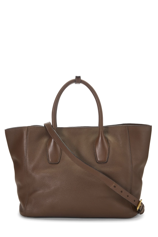Brown Vitello Daino Convertible Open Tote Medium, , large image number 3