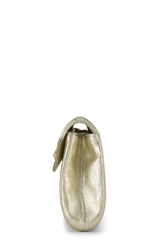 Metallic Gold Chevron Calfskin Envelope Flap Mini, , large image number 2